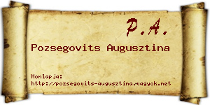 Pozsegovits Augusztina névjegykártya